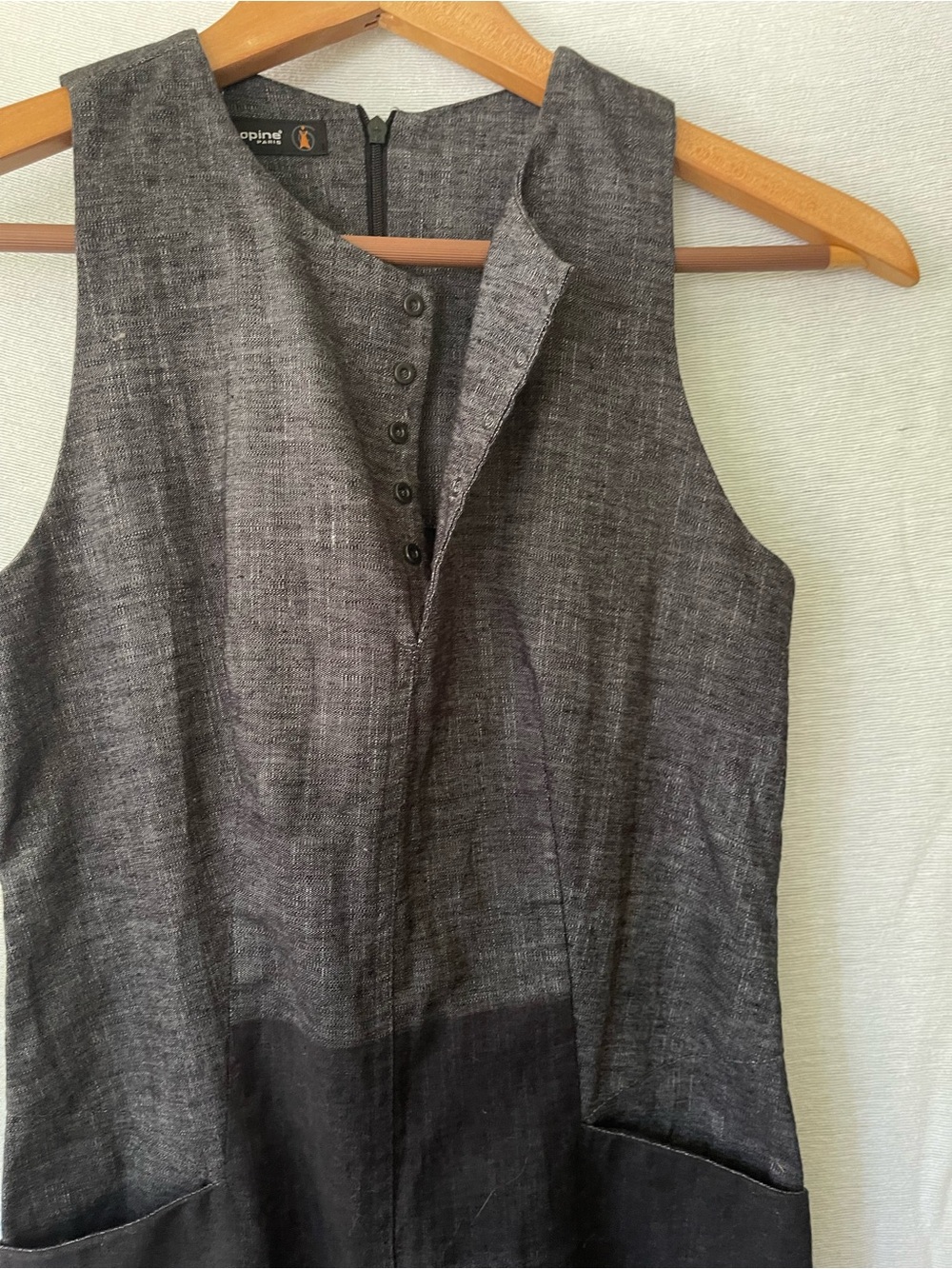 Cop Copine Women Charcoal & Black Image Of French Workers Cotton Zip FR 36 US 4
